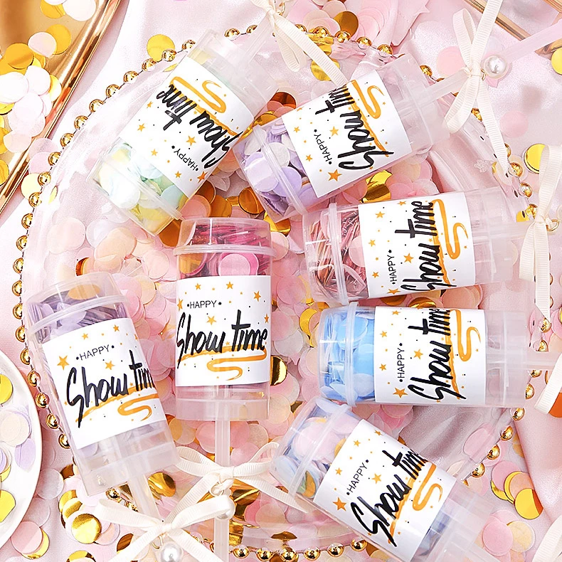 NICRO Push Pop Confetti Poppers Smoke Confetti Cannon