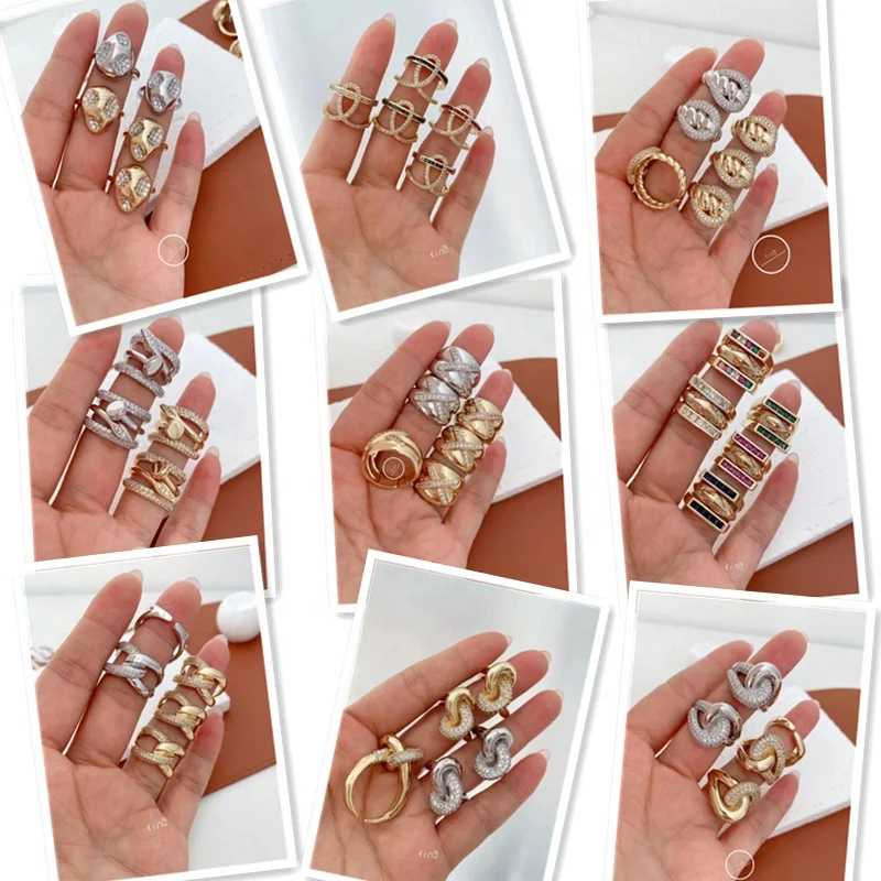 female beauty products cubic zircon wedding rings gold 18k couple trendy fashion jewelry dainty silver adjustable rings