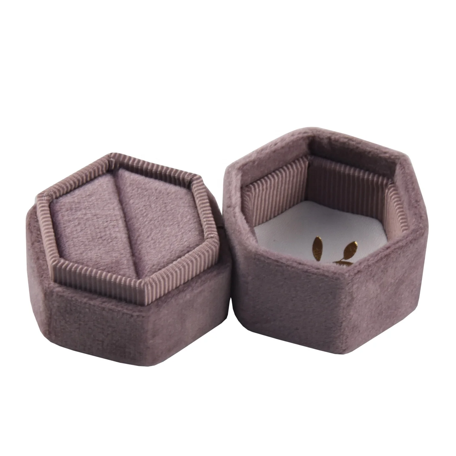 Custom square velvet material engagement ring box antique ring box with logo