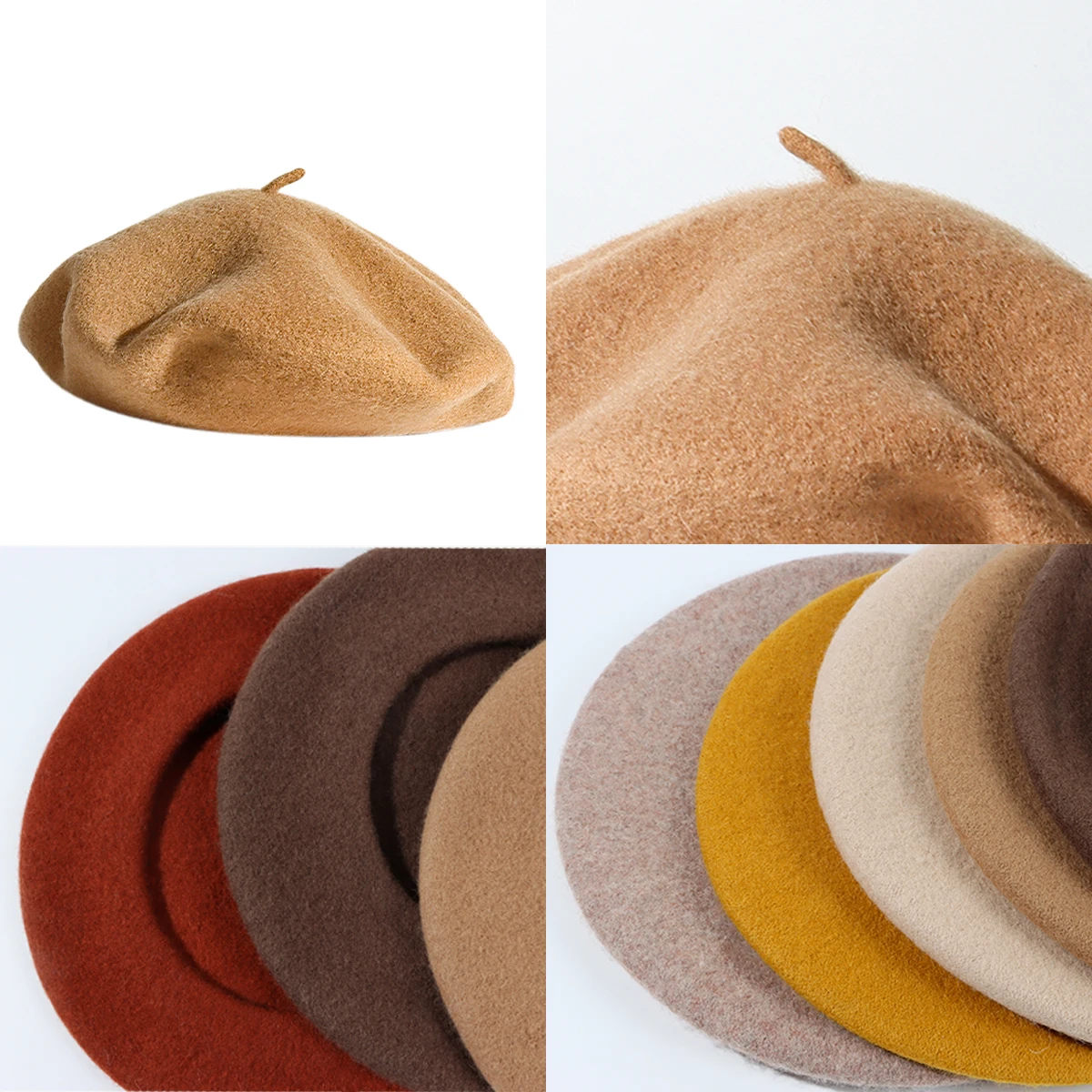 Factory Hat Letter Custom Logo Embroidered Beret 2025 New Arrival Wool Berets Wholesale Autumn Winter Unisex French Beret Hat
