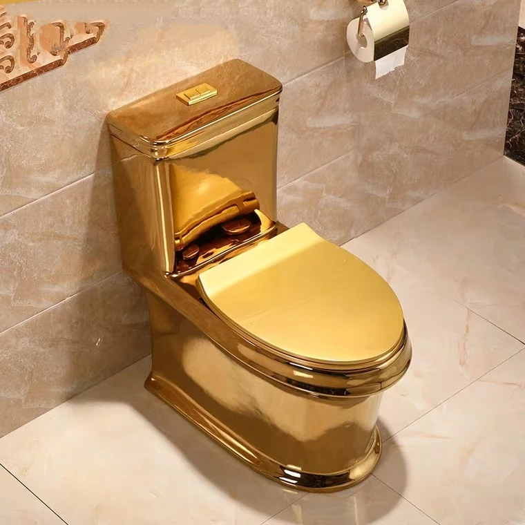 KD-15GPA Best Selling Gold Plated Bathroom Ware Ceramic Washdown or Siphonic One-piece Toilet USA Popular Sanitary Ware