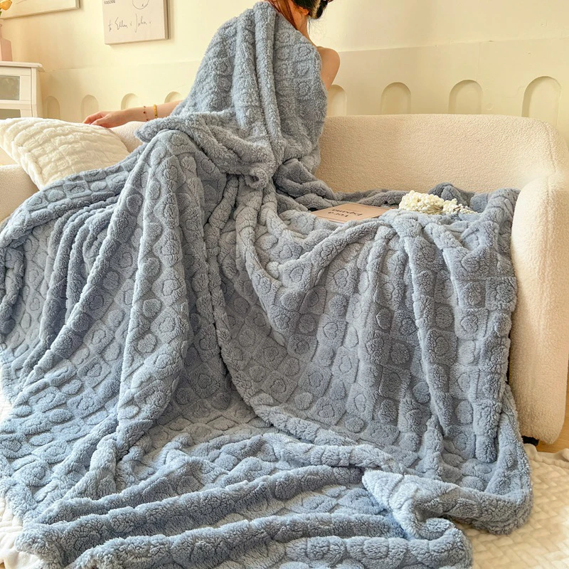 Customized Solid Colors Throw Soft Lightweight Plush Cozy Blanket Home Textiles King Size For Winter