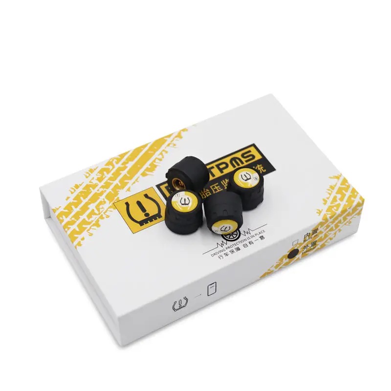 TPMS Car Smart TPMS Tire Pressure PSI BAR Temperature Alarm System For Android For IOS 4 External Sensors