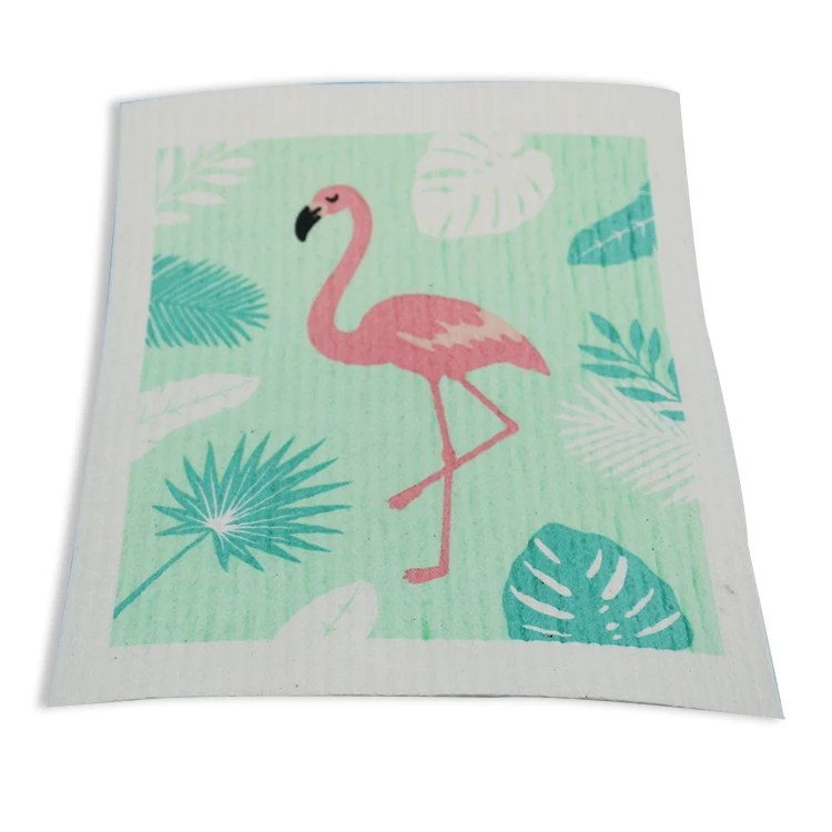 Newly Customizable printed Kitchen Dishwashing Biodegradable Cellulose Sponge Wipes