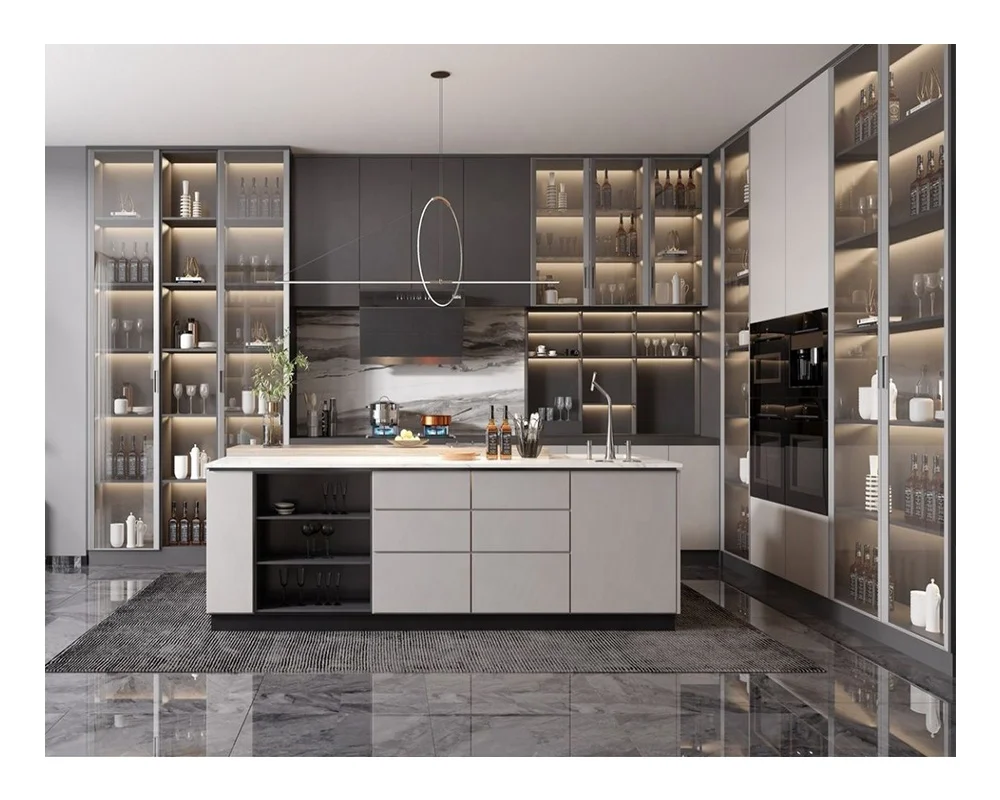 Hot Selling Colorful Kitchen Cabinets Acrylic Kitchen Cabinets Mobile Home Kitchen Cabinets