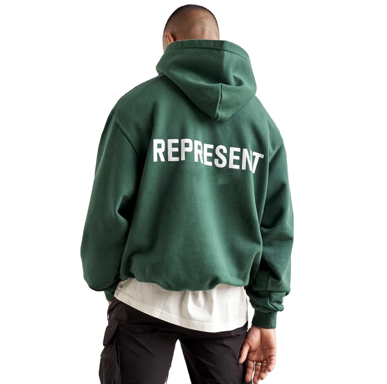 2022 350 gsm cotton heavy hoodie with no string custom logo hoodie front and back high street hoodie