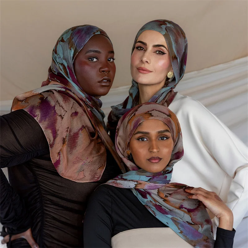 FRC 2024 Vela print modal HIJAB breathable light weight soft cotton rayon viscose woven modal muslim women shawl hijab scarf