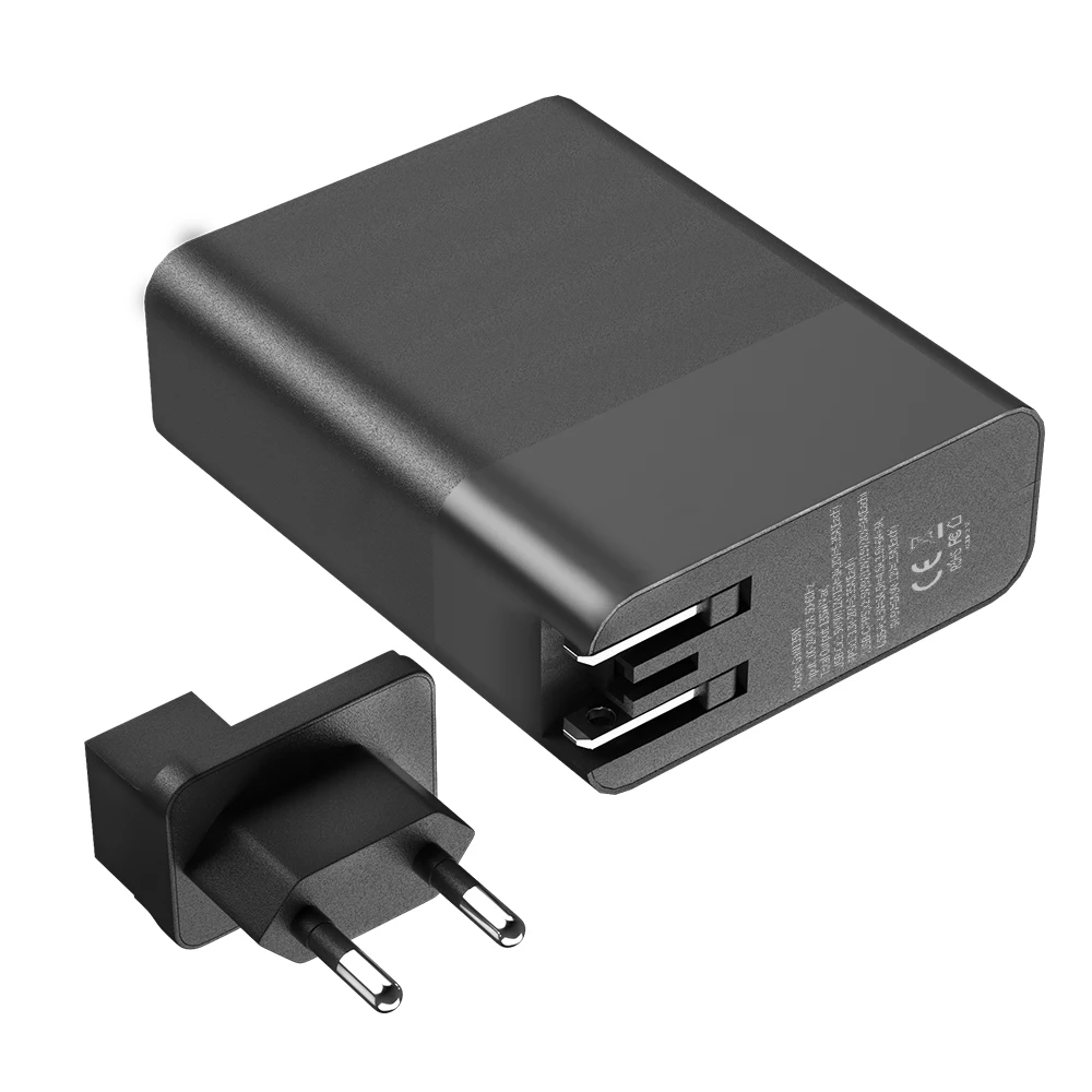US EU Hot Sell 4 Port USB Wall Charger with convertible plug 135W USB PD Mobile Phone charger