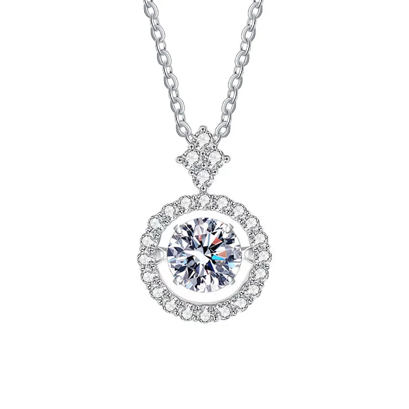 wholesale grade D 0.8ct moissanite necklaces 925 sterling silver moissanite diamond jewelry moissanite necklace women