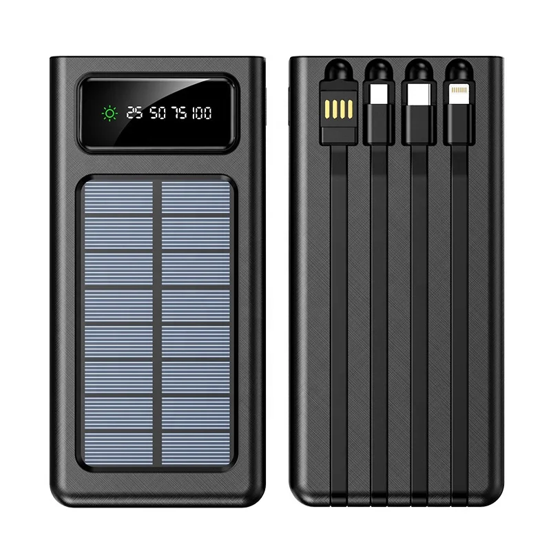 Solar Panel Power bank Energy solar power bank with wire 10000 20000 large capacity fast charge portable solar power bank