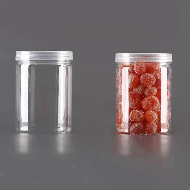 4 oz Wide Mouth Plastic Jars with Lids PET Gold Metalized Cap Plastic Gummy Snack Nutella Container Food Grade Peanut Butter Jar