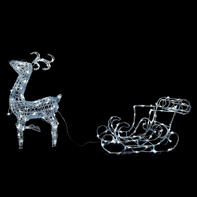 Уличная Водонепроницаемая Рождественская декоративная фигурка со светодиодной подсветкой, олень с санями, снеговик, единорог, двор, праздничный декор для газона