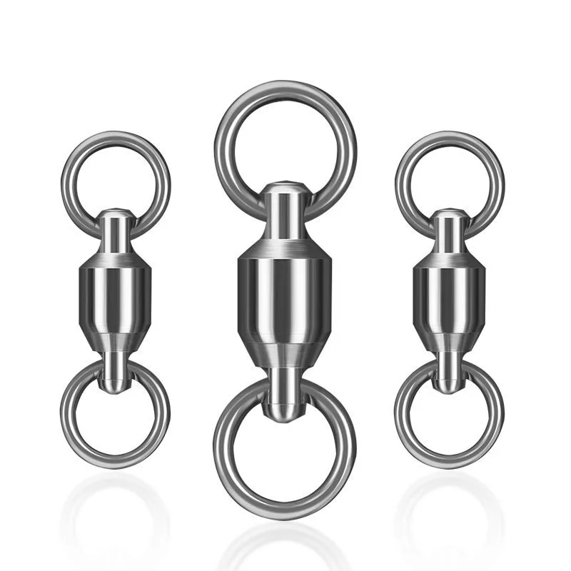 LETOYO Black Silver Bearing Fishing Swivel 5# Heavy Duty Premium Ball Bearing Swivel With Solid Ring Barrel Swivel Smooth 10/0