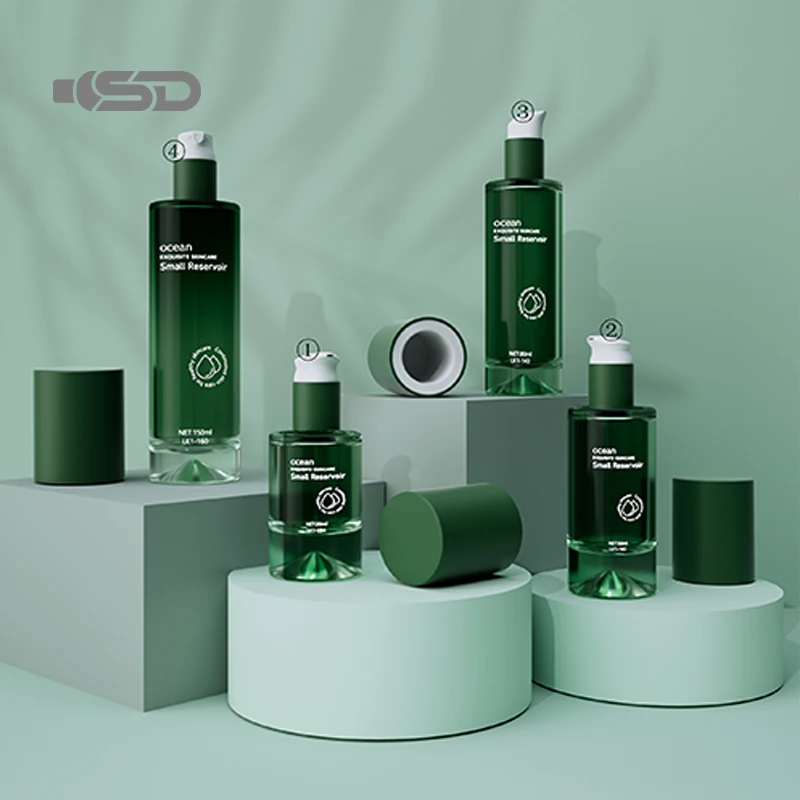 Luxury Liquid Dropper Bottle 30ml 50ml 80ml 100ml Cosmetic Container Essential Oil Bottles Aluminum Glass Bottles For Cosmetics