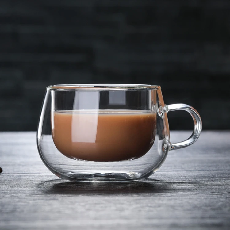 double wall glass eco cup borosilicate double wall glass coffee cup