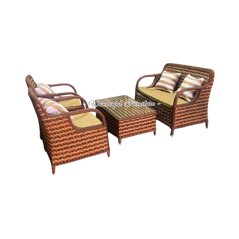 Rattan Coffee Table Made In China Outdoor Leisure Garden Rattan Comfortable Table And Chairs Set