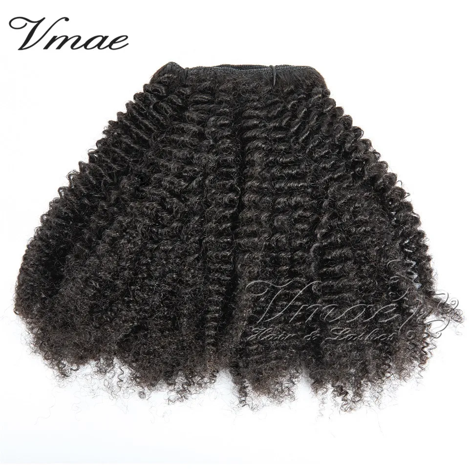 VMAE Best Quality Mongolian Raw Virgin Natural Black 100g Natural Black Afro Kinky Curly Clip In Extension Human Hair