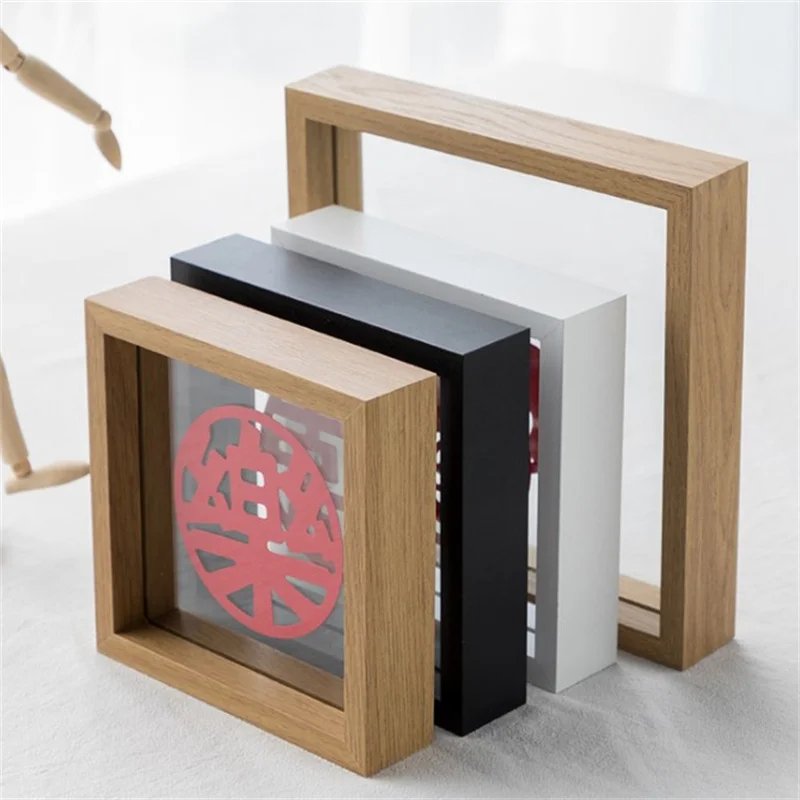 Creative solid wood wedding picture frame double-sided glass happy word stage picture frame