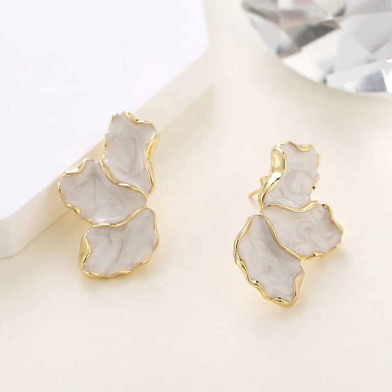 Fashion Jewelry Earrings Maple Leaf enamel Flower Colorful earrings Cute luxury colorful petal earrings for women