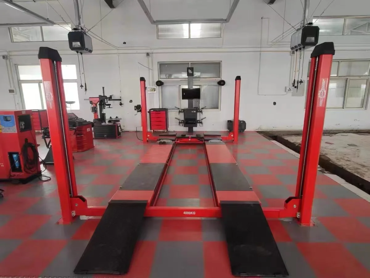 Wholesale 4-Ton Hydraulic Car Lifter 9000 Lbs Four-Post Alignment Lift Economic Steel Model Rolling Jack 4000kg Lifting Capacity