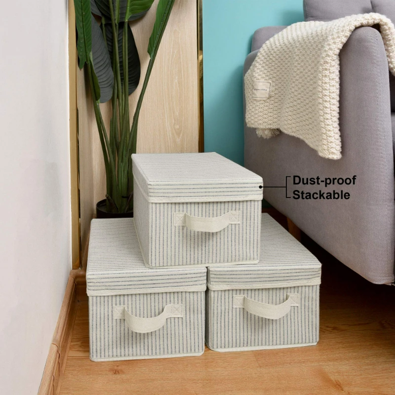 High Quality  Household Items Foldable Storage Boxes Organizer Containers Baskets Cube with Cover for Home Bedroom Closet Office