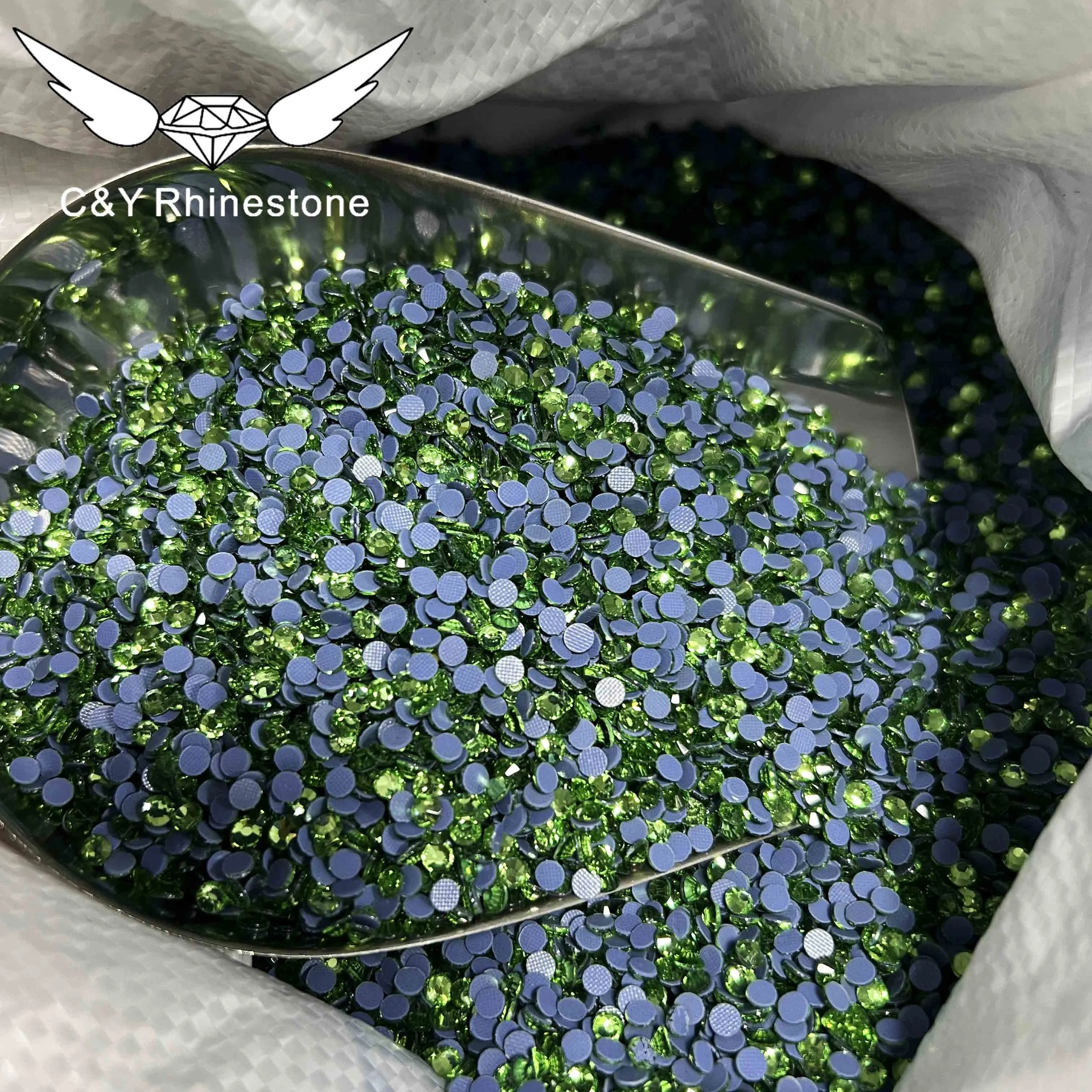 CY Peridot Best Selling 10Ss Bulk Glass Crystals Ss10 Hotfix Rhinestones