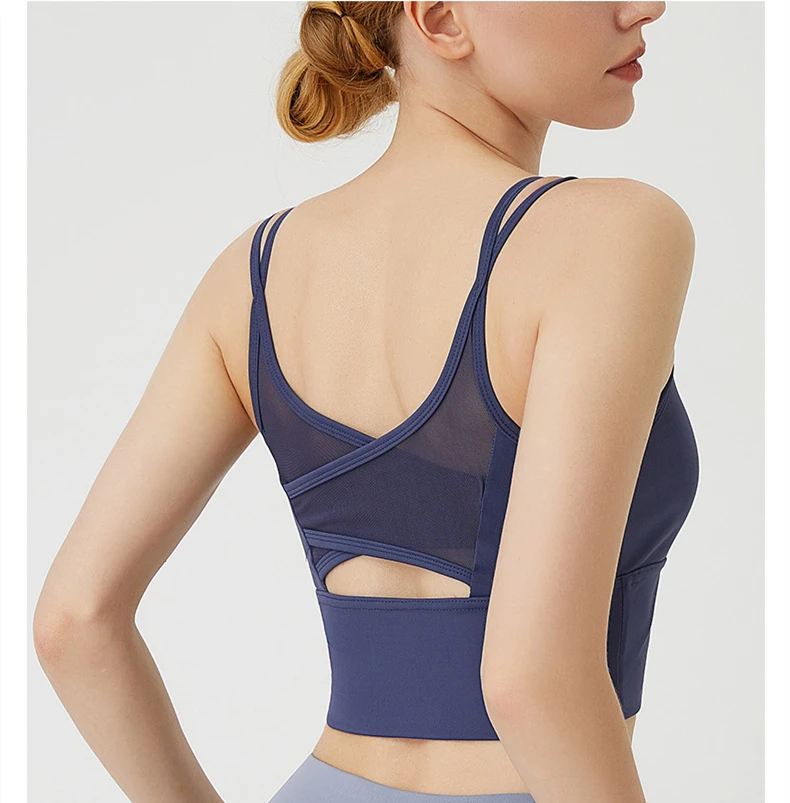 Shanghai Professional high strength shockproof sports bra mesh quick dry running fitness yoga women training sports underwear