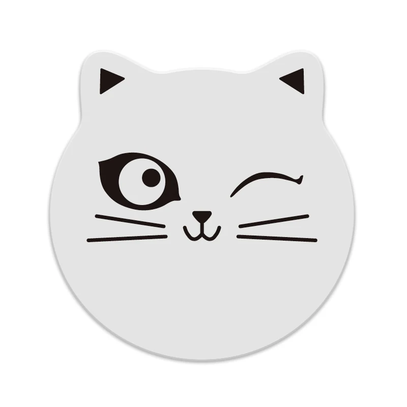 Hot Sale Customized Adorable Cat Kitty Shape Customized Diatomite Cup Coaster