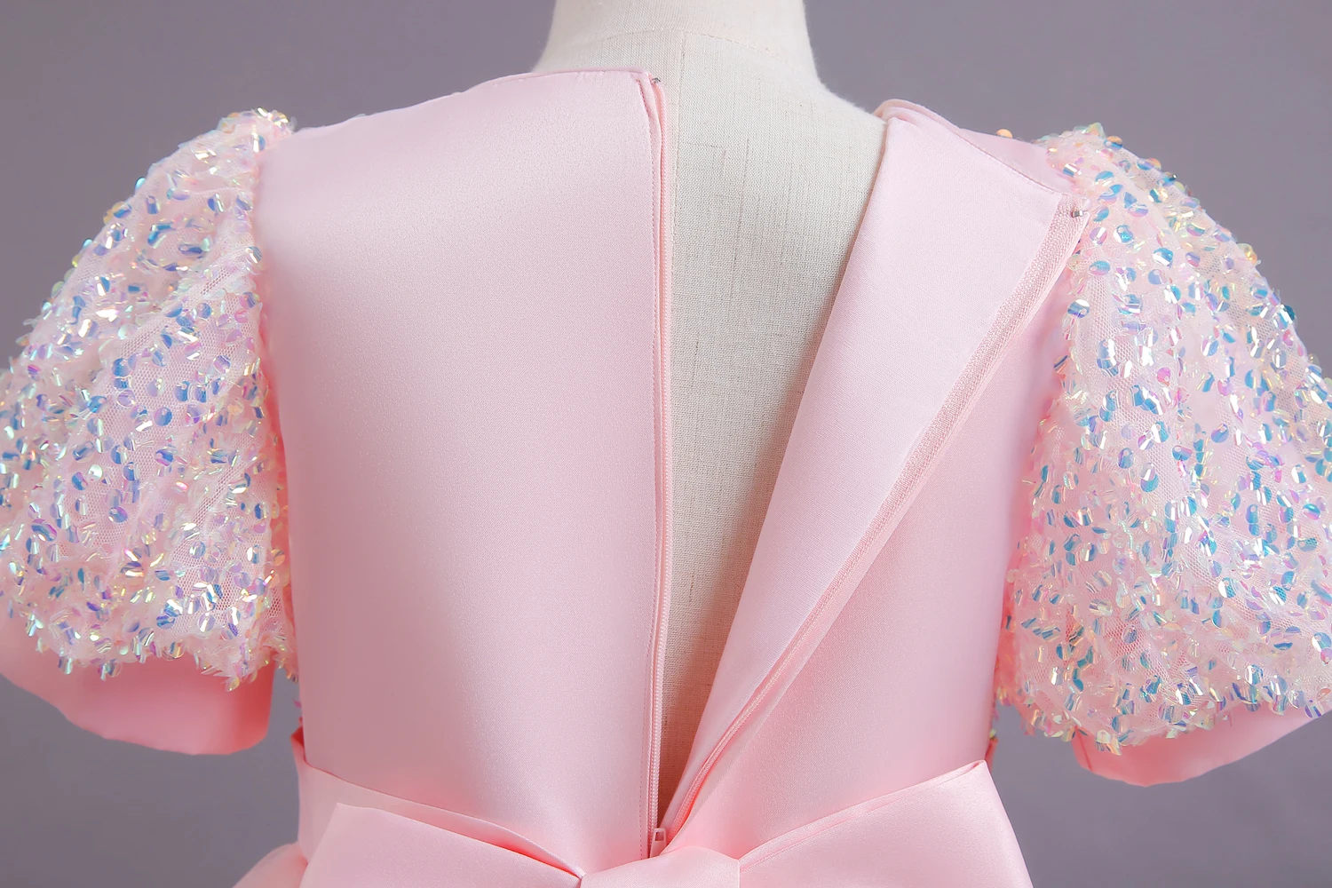 Flower Girl Cute Kids Party Dress Children Pink Beaded Wedding Party Dresses LS6068 Summer Lace Ball Gown Sleeveless Floral 2pcs