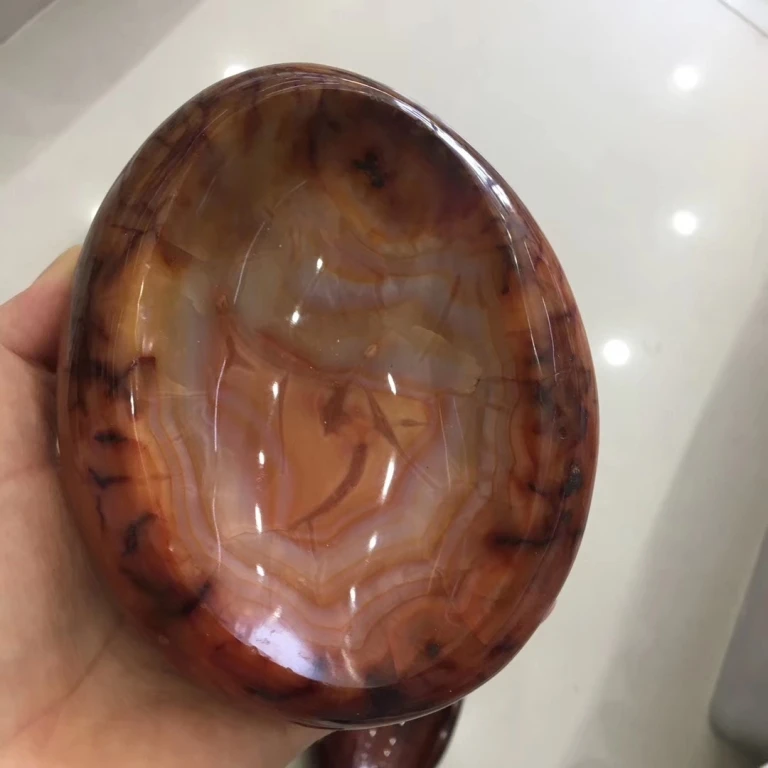 Wholesale Natural Agate Carving Crystal candlestick Carnelian onyx Stone Ashtray