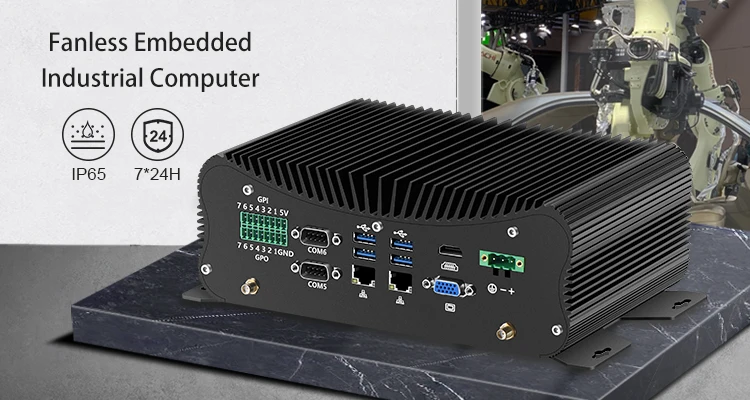 Industrial Mini Pc I5 7267U 8250U GPIO Rs232 SIM Eglobal Server Support Win10 Linux  Small Computer
