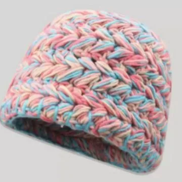 Coarse knit autumn and winter Korean version warm everything with neon color loose niche pure hand-woven fisherman hat