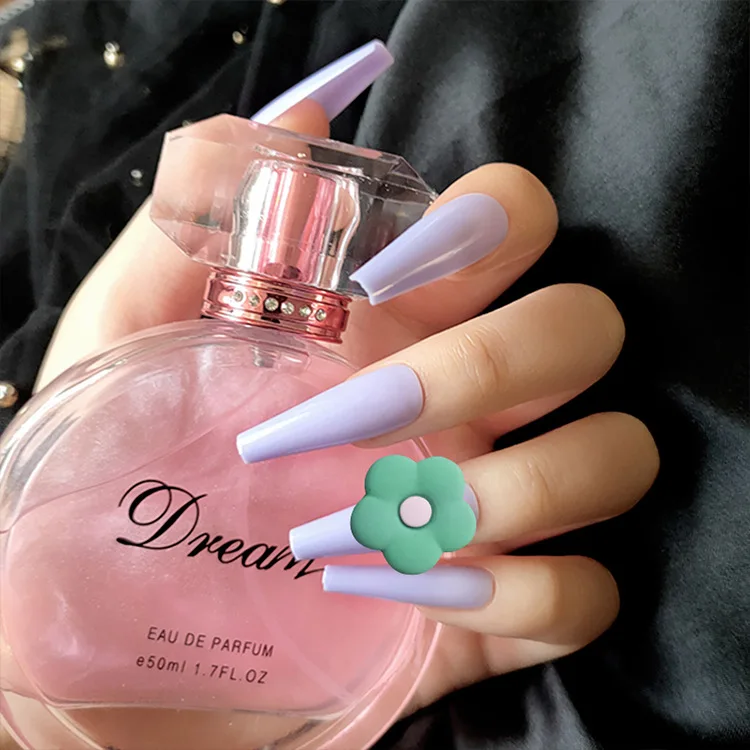 Private logo 24pcs/box New arrival long coffin press on nails waterproof fake nails with jelly glue 3D fake nails