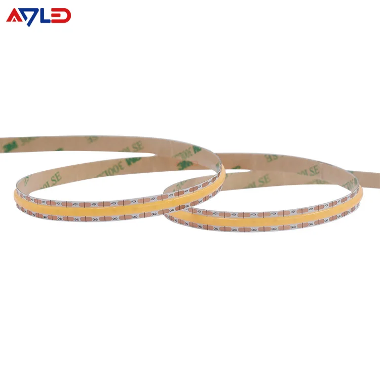 12V 24V 528Leds 8mm Wide Mini Cut COB LED Strip Light Ra90 Super Bright 10W Cuttable Flex LED Light Strip