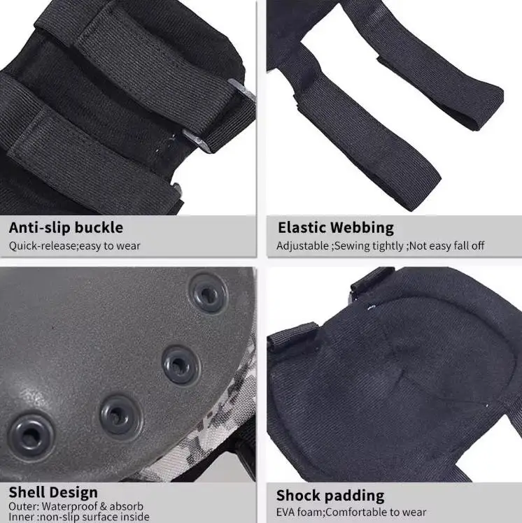 CS black hawk tactical knee brace elbow four sets outdoor mountaineering riding sports protective equipment