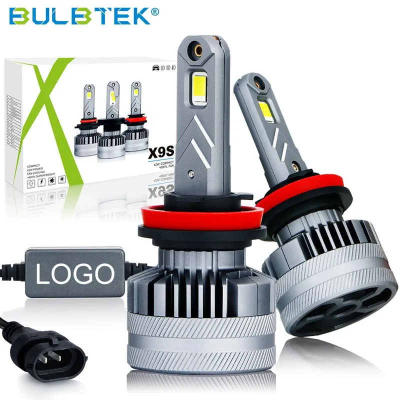 BULBTEK X9S Acesorios Para Auto LED Automobile Truck Lamp Bus Headlight Les H11 H4 H7 9005 9006 9012 Car Front Lightsht