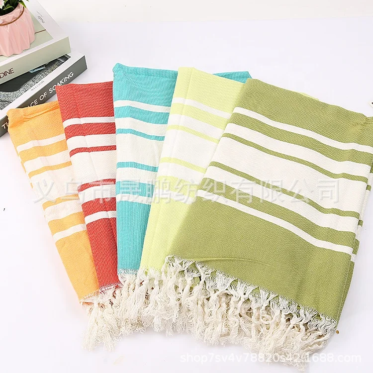 And Cotton Towels Beach Towel Turkish Wholesale High Quality Turkish Linen 100% Polyester Modern Floral Round Knitted Zhengtang