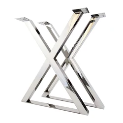 Table Legs Heavy Duty Modern Frame X Shape Square Office Restaurant Bench Desk Metal Coffee Dining Stainless Steel Table Legs