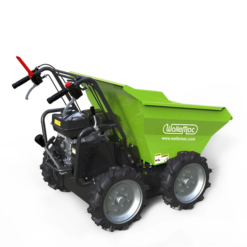Wallemac WD30W Powered Wheelbarrow 660lbs Loading Capacity 212cc 5.5HP Gasoline Engine EPA recoil start Motorized Utility Dumper