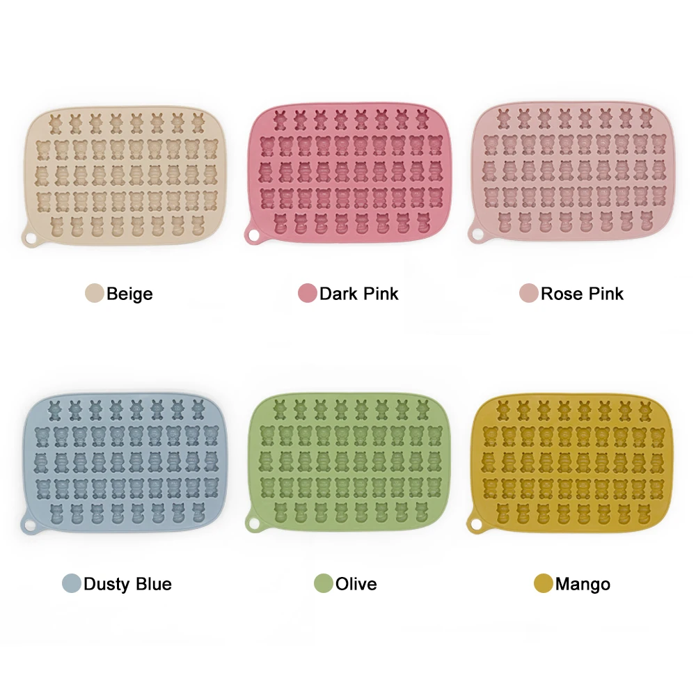 Factory Wholesale Custom BPA Free Ice Cube Tray Bear Shape Mini Chocolate Gummy Candy Molds Silicone
