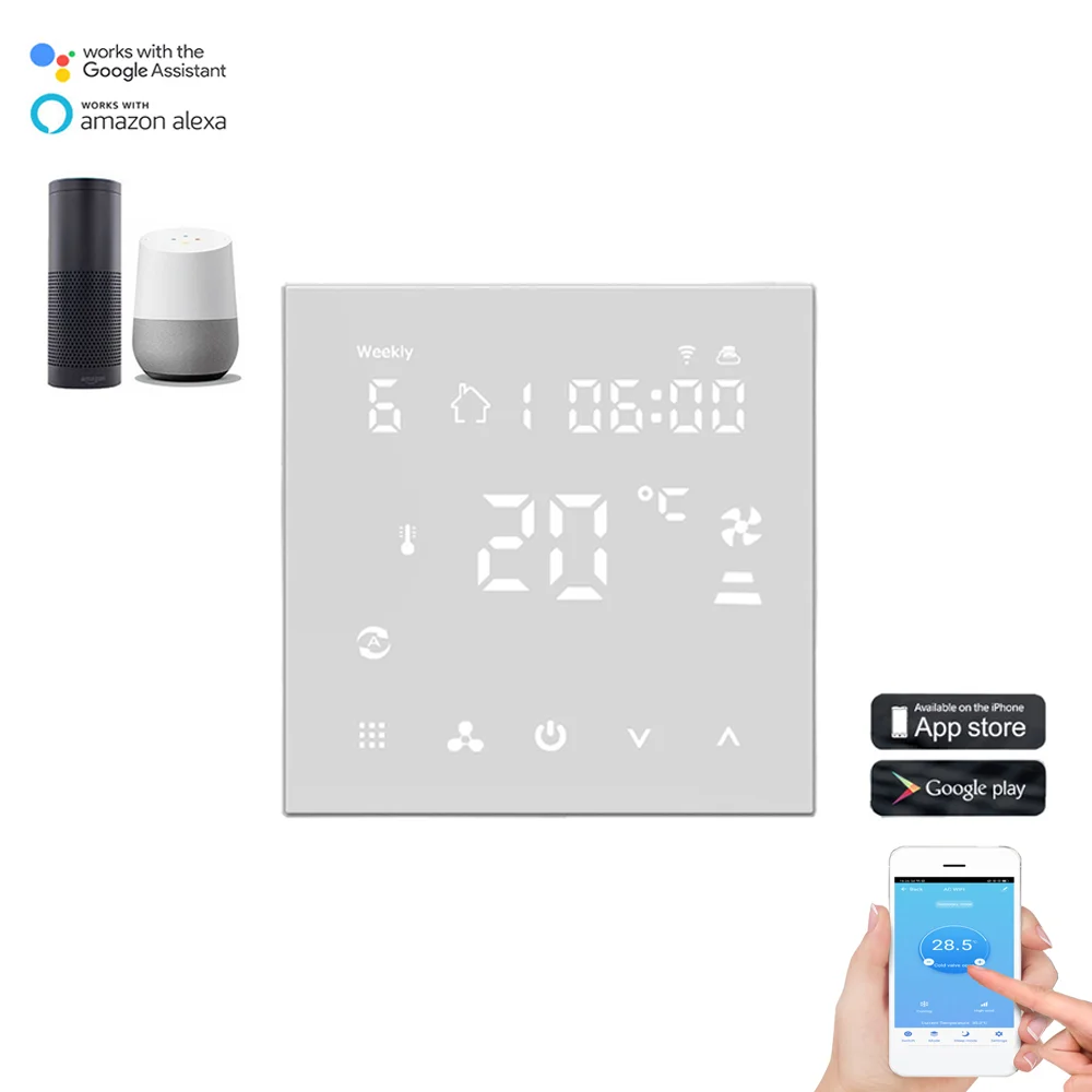 Цифровой термостат для подогрева пола Alexa Smart Home программируемый 3 А Wi-Fi под