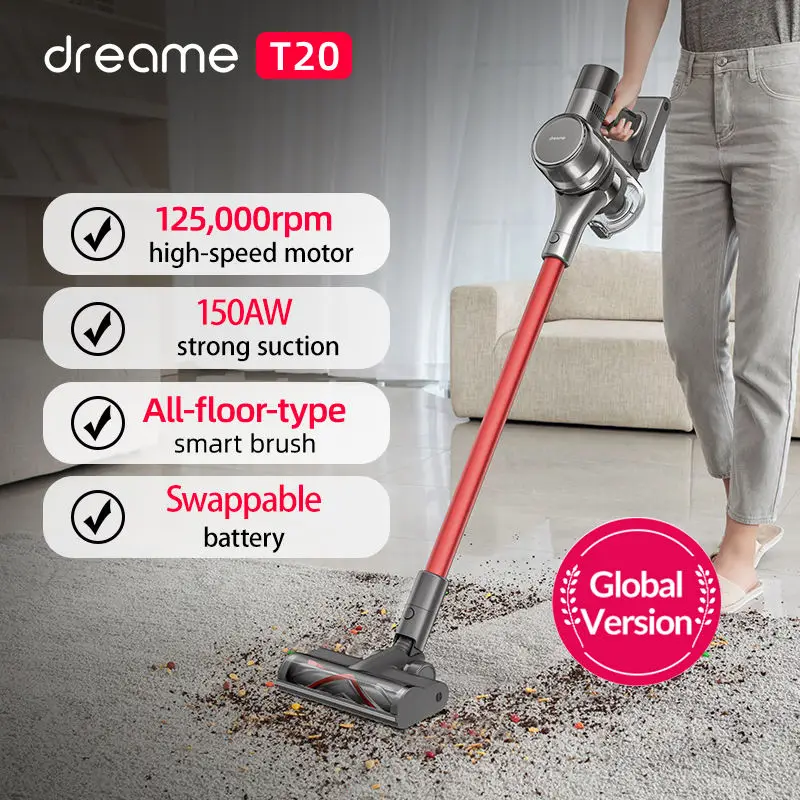 Xiaomi Dreame T20 Handheld Cordless Vacuum Cleaner HD Full Color Screen 25kPa Strong Suction Vacuum Cleaner