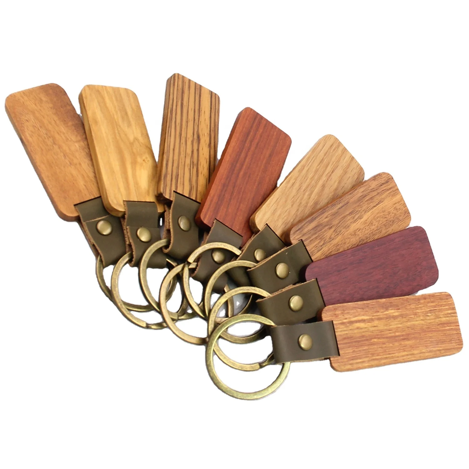 Laser Engrave Wooden Keychain Blank Key Chain Wooden Craft Plain Wood Key Ring