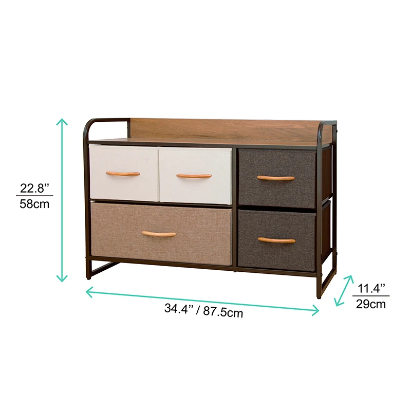 house decoration furniture cabinet clothes bedroom foldable dresser 5 wide chest of drawers