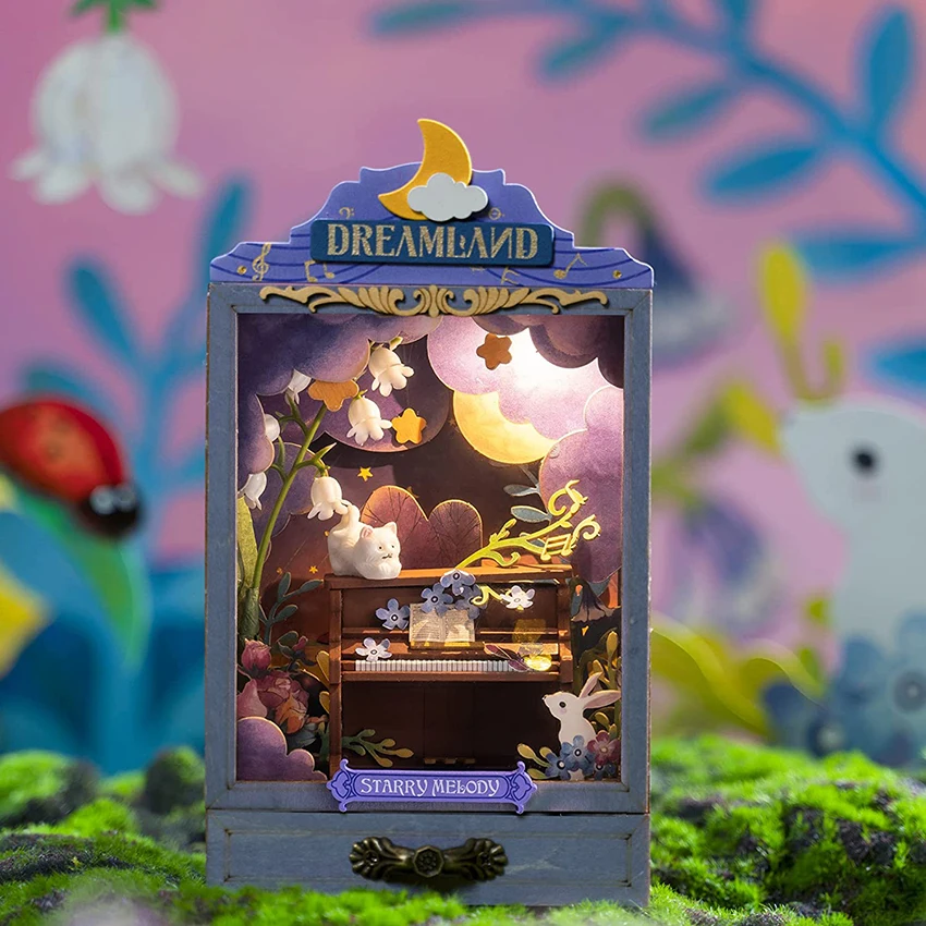 Robotime Rolife Handmade 3D Puzzles DS025 Starry Melody DIY Model Kit Wooden Miniature Doll House