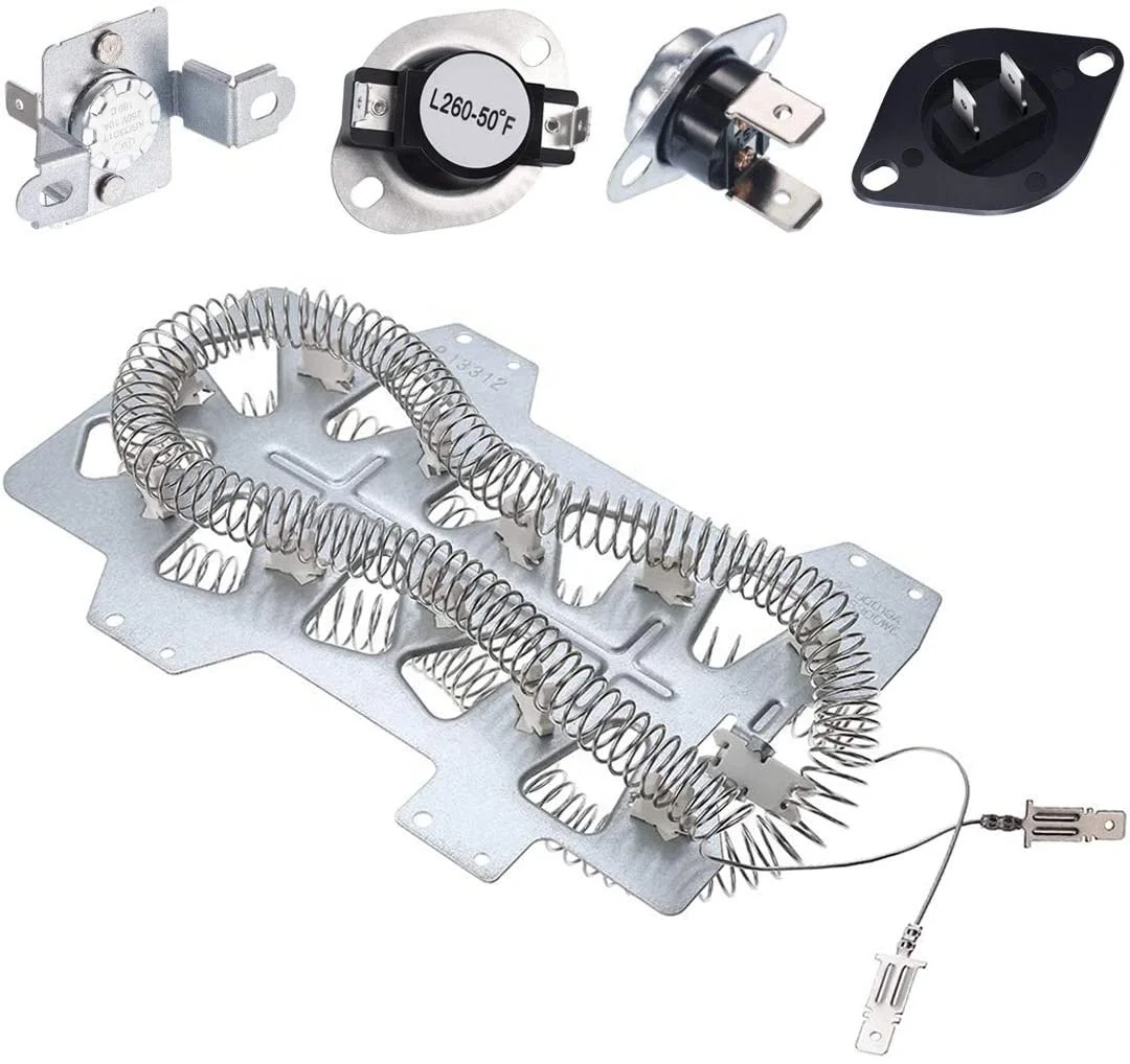 Dryer Heating Element DC47-00019A with DC47-00018A Thermostat, DC47-00016A & DC96-00887A Thermal Fuses & DC32-00007A Thermistor