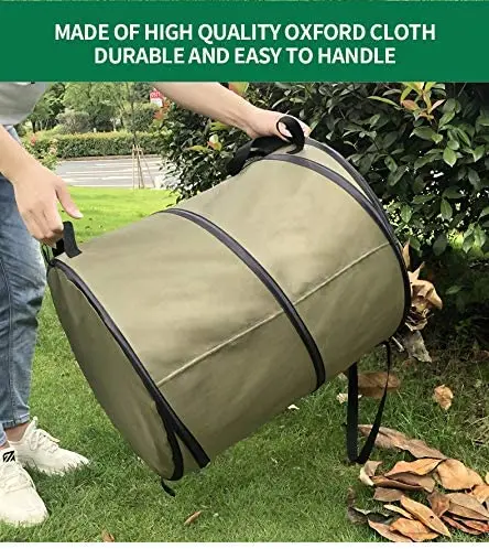 Pop Up Collapsible Garden Bag Garage Storage Can Leaf Waste Bag Yard Lawn Garden Bag