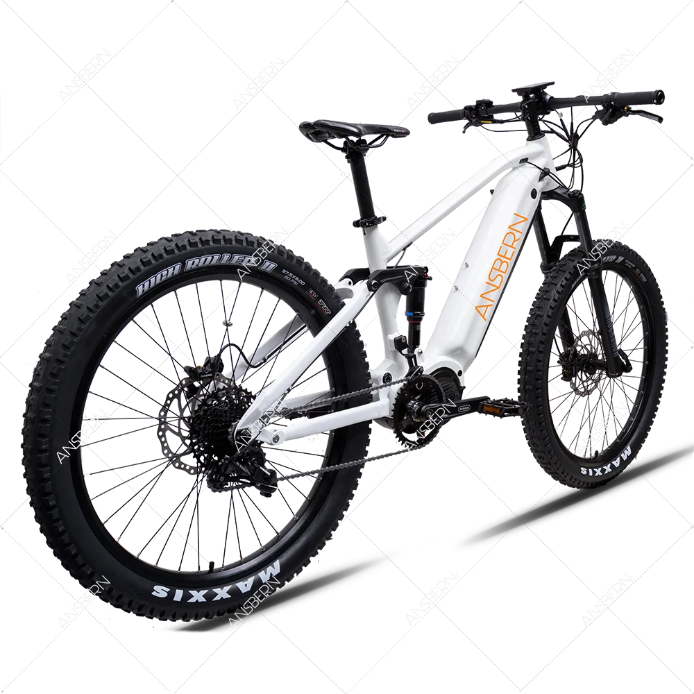 2022 Ansbern High Quality CE Approved Full Suspension Bafang Mid Drive 48V 1000W E Bike Mountain Electric Bicycle ASB-EB-34