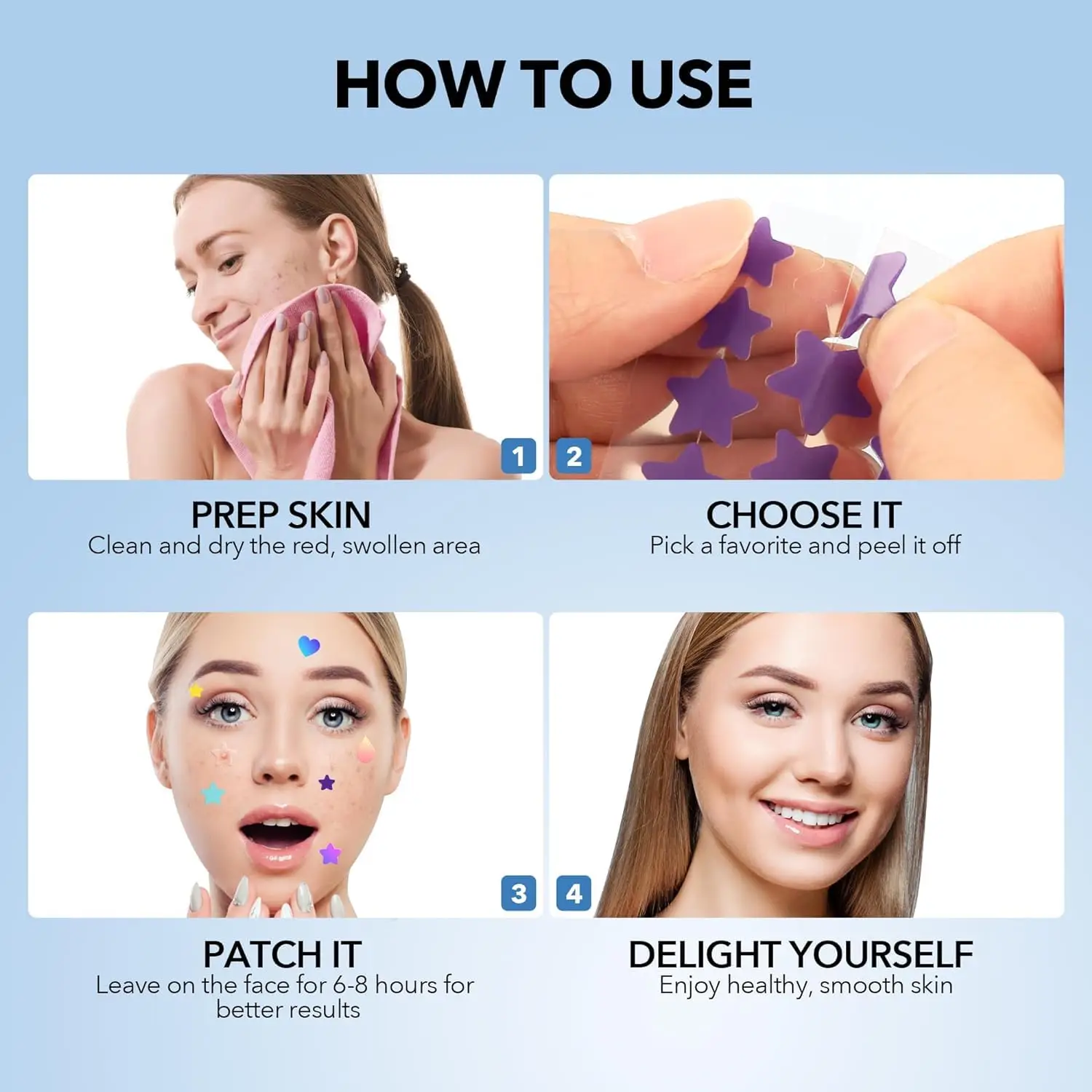 factory OEM hydrocolloid acne pimple patch zits blemishes whitehead remover fast cure acne patch star shape