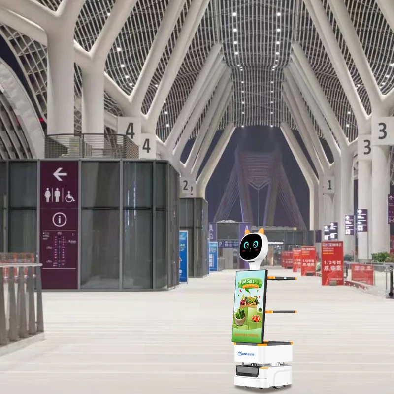 Android Supermarket Robots Delivery Advertising In One Supermarket Equipment Robot For Supermarket